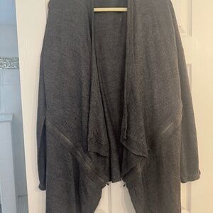 Garnet Hill Gray Wool/linen cardigan sweater size XL